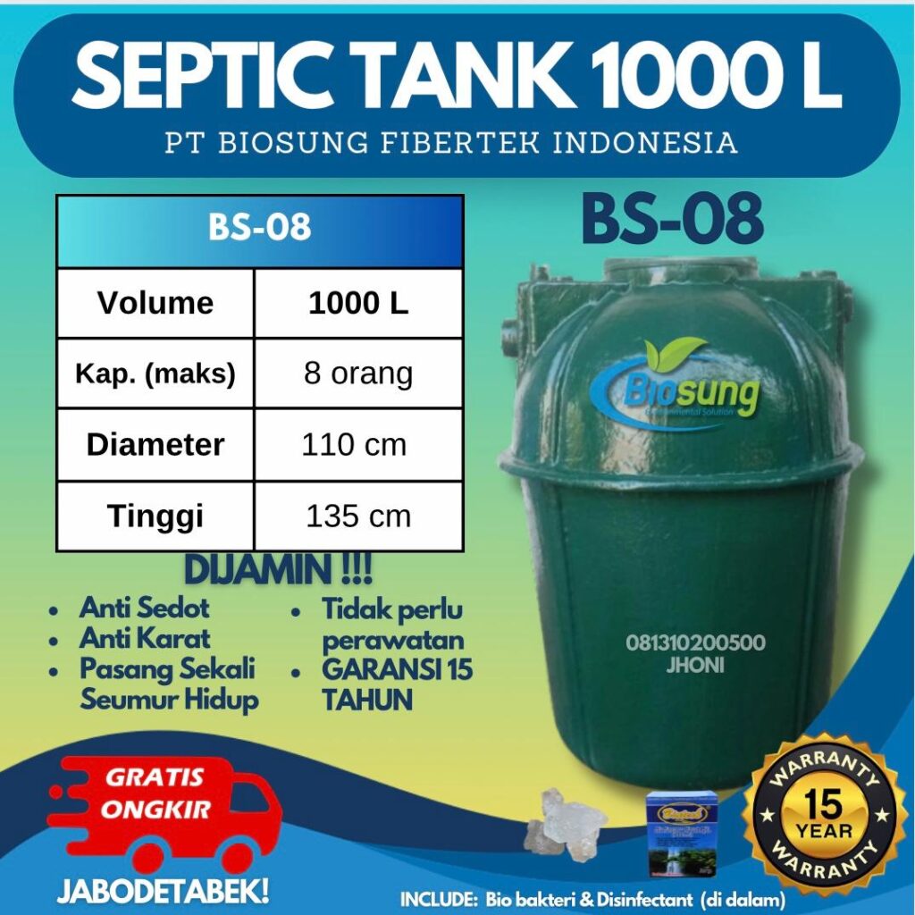 Bio Septic Tank 1000 Liter, Cocok untuk Kebutuhan Apa? 1 Bio Septic Tank 1000 Liter