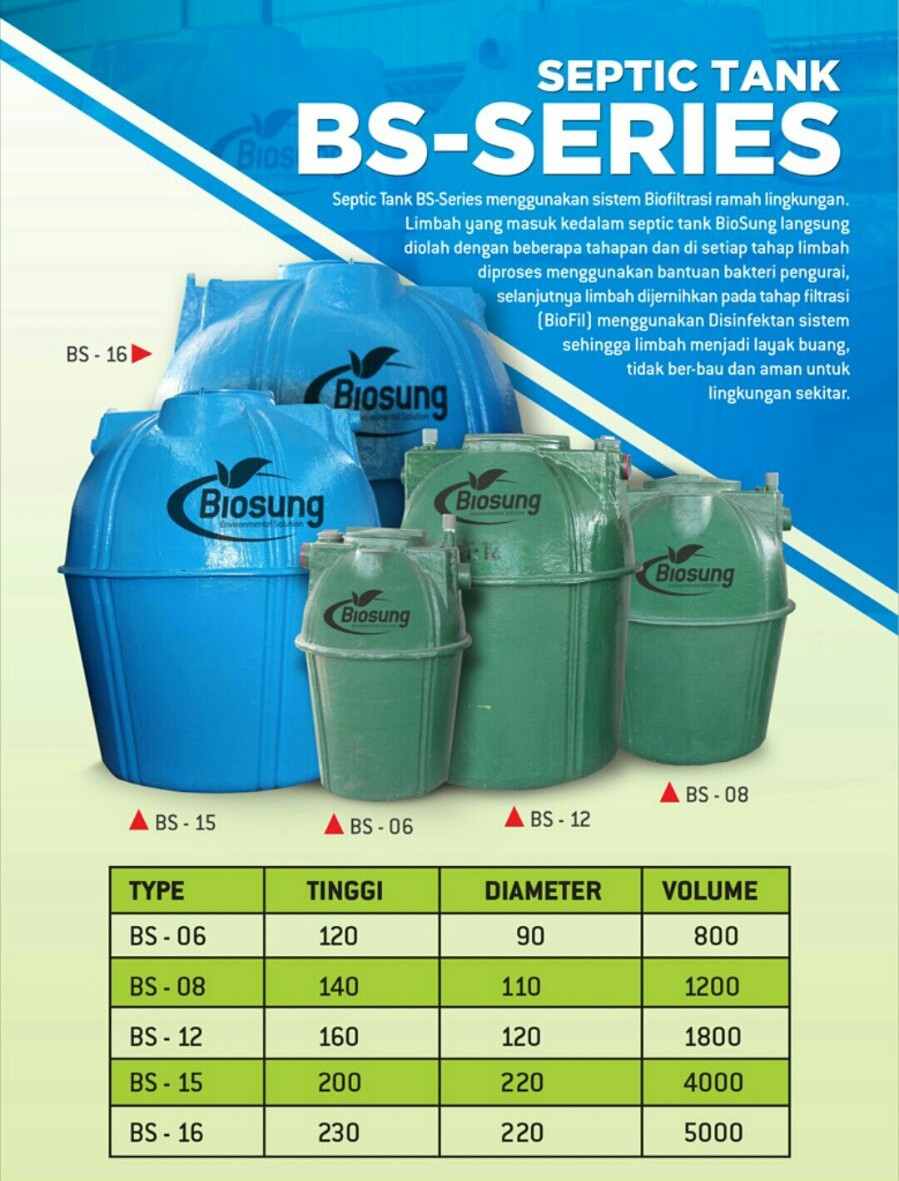 Bio Septic Tank BioSung BS Series 1 BioSung Septic Tank BS Series