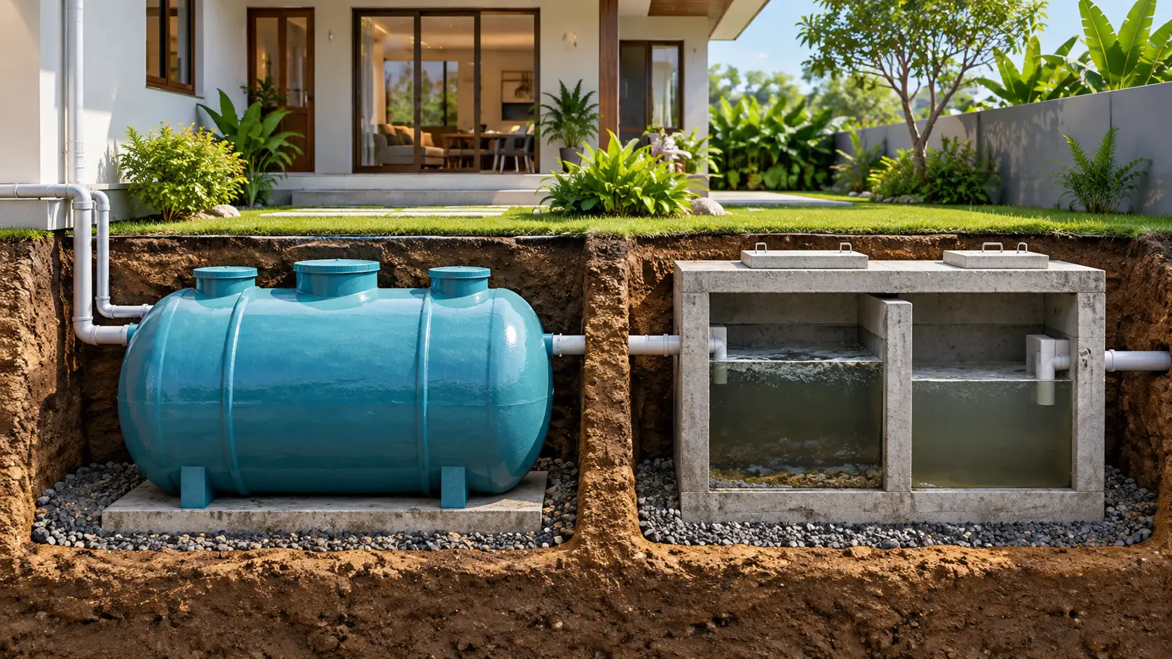septic tank fiberglass atau beton